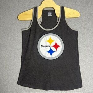 Majestic Women's Pittsburgh Steelers Gray NFL Football Tank‎ Top Size XXL